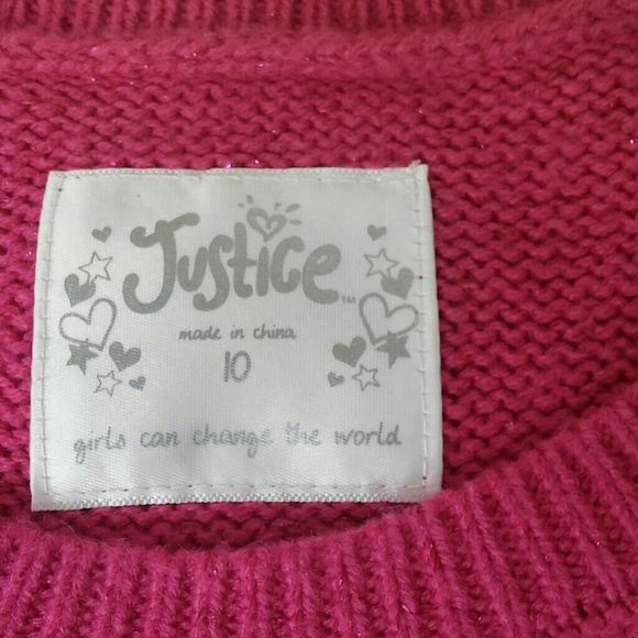 4 for $20 BUNDLE. JUSTICE SPARKLE PINK sweater - Picture 4 of 4